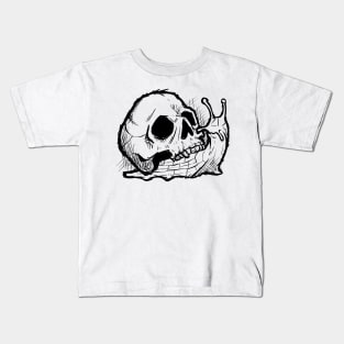 Occult Goth Gothic Emo Dark Creepy Skull Snail Witchcraft Kids T-Shirt